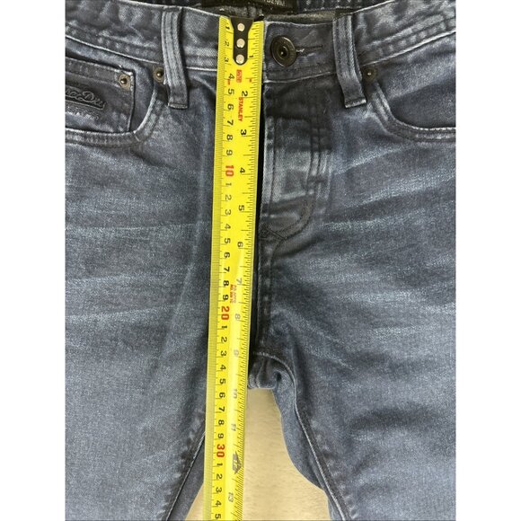 Superdry Mens Jeans 30 X 32 Blue Officer Straight Copper Black Denim Button Fly - Picture 9 of 13